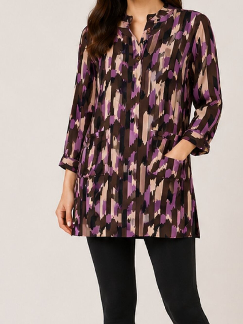 Tucker Silk Tunic Shirt Dress Size Small